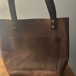 Portland Leather Dark Brown Tote